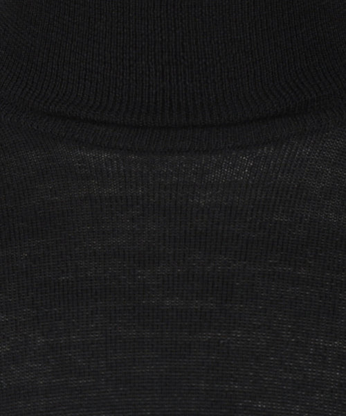 Rollkragenpullover aus Merinowolle | Schwarz