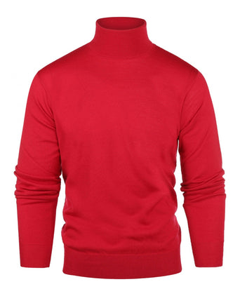 Rollkragenpullover aus Merinowolle | Rot