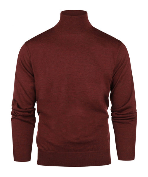 Rollkragenpullover aus Merinowolle | Bordeaux