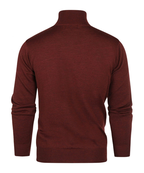Rollkragenpullover aus Merinowolle | Bordeaux