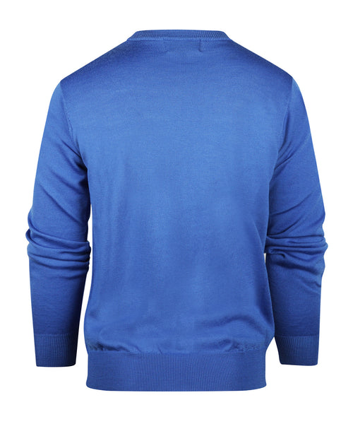 Merinowollpullover mit Rundhalsausschnitt | Blau