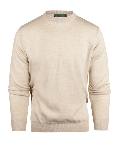 Merinowollpullover mit Rundhalsausschnitt | Beige