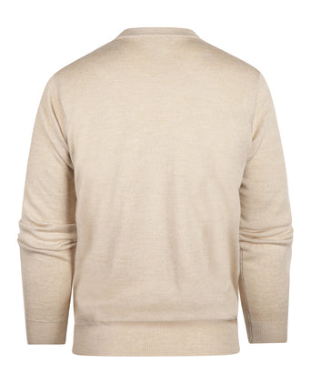 Merinowollpullover mit Rundhalsausschnitt | Beige