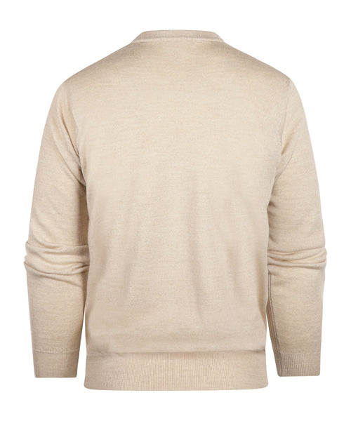 Merinowollpullover mit Rundhalsausschnitt | Beige