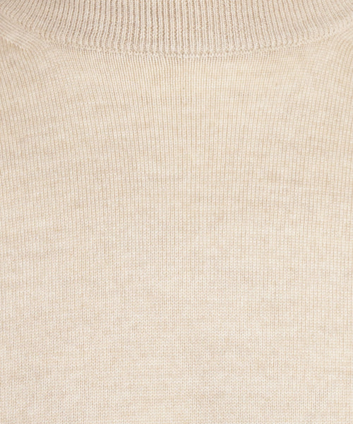 Merinowollpullover mit Rundhalsausschnitt | Beige