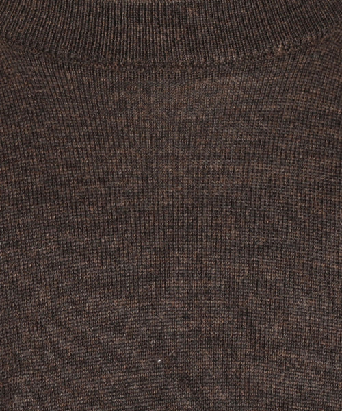 Merinowollpullover mit Rundhalsausschnitt | Dunkelbraun