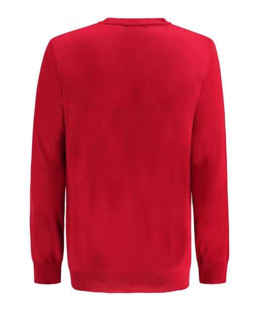 Merinowollpullover mit Rundhalsausschnitt | Rot
