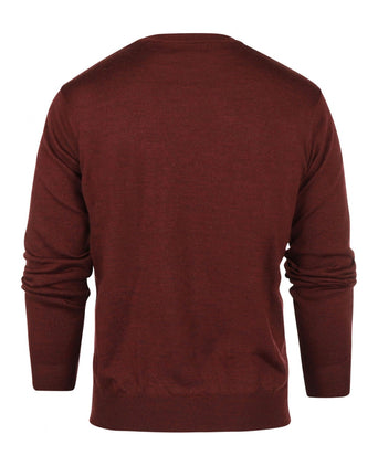 Pullover Merino wol ronde hals | Bordeaux