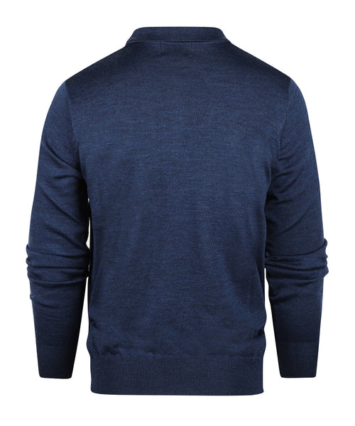 Polo-Pullover aus Merinowolle | Blau