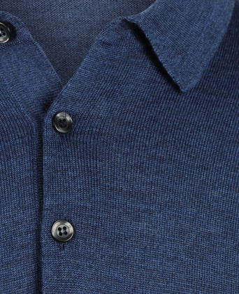 Polo-Pullover aus Merinowolle | Blau