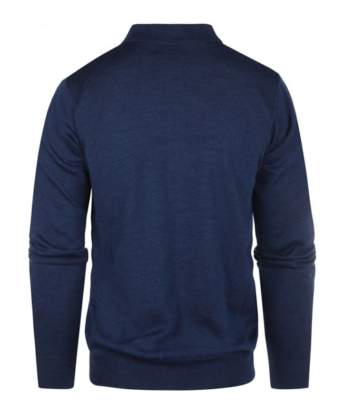 Polo-Pullover aus Merinowolle | Blau