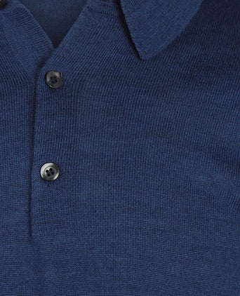 Polo-Pullover aus Merinowolle | Blau