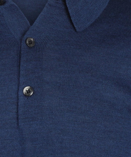 Polo-Pullover aus Merinowolle | Blau