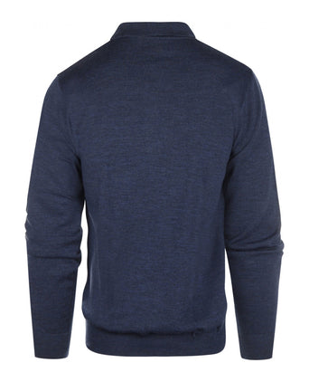 Pullover polo merino wol | Light Indigo