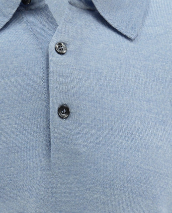 Polo-Pullover aus Merinowolle | Hellblau
