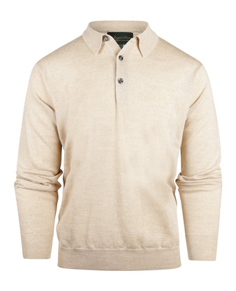 Polo-Pullover aus Merinowolle | Beige
