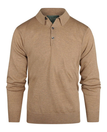 Pullover polo merino wol | Camel
