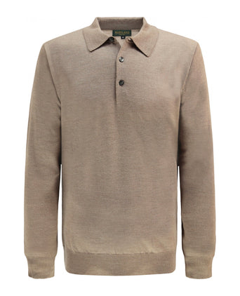Pullover polo merino wol | Donker Beige