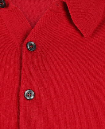 Pullover polo merino wol | Rood