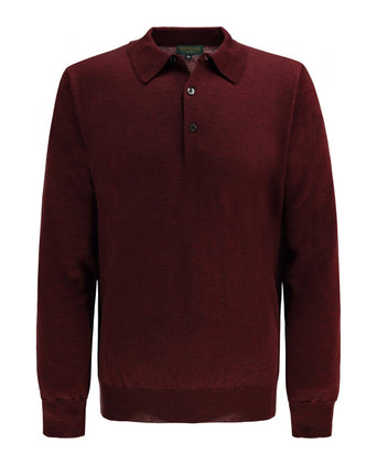 Polo-Pullover aus Merinowolle | Bordeaux