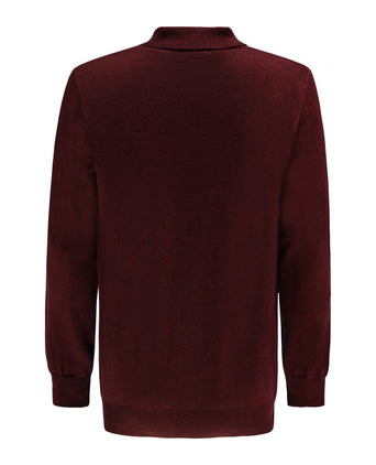 Polo-Pullover aus Merinowolle | Bordeaux