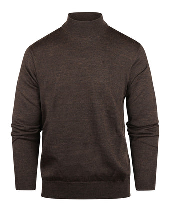 Schildkrötenpullover aus Merinowolle | Dunkelbraun