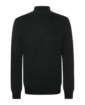 Schildkrötenpullover aus Merinowolle | Dunkelgrün