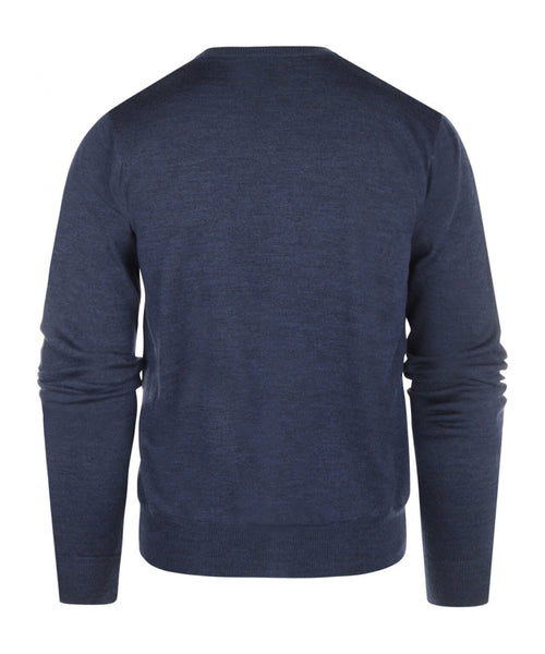 Cardigan mit Knöpfen, feine Merinowolle | Hellindigo