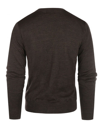 Cardigan mit Knöpfen, feine Merinowolle | Dunkelbraun