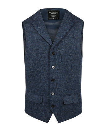 Harris Tweed Gilet | Blauw