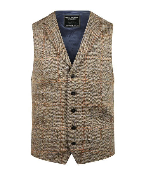 Harris Tweed Gilet | Bruin