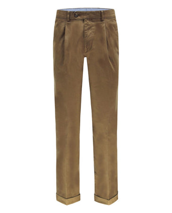 Pantalon Blackpool Bandplooi met Omslag | Bruin