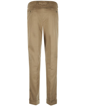 Pantalon Blackpool Bandplooi met Omslag | Bruin