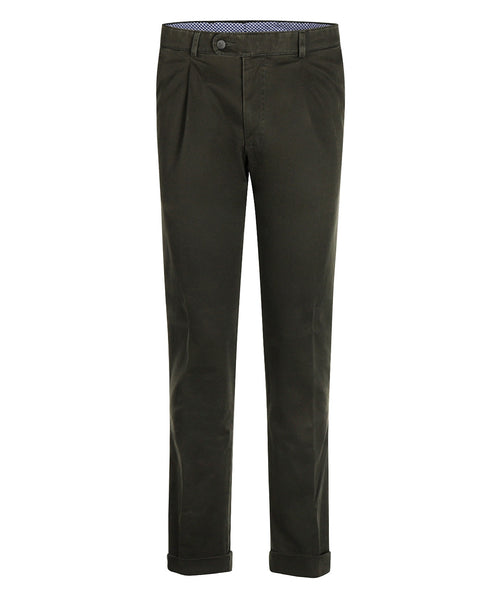 Blackpool-Hose mit Bundfalten und Umschlag | Grün