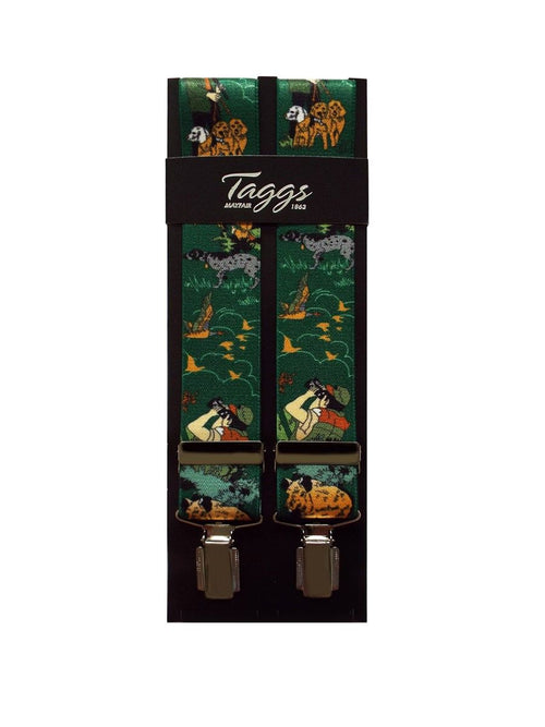 Elastische Hosenträger mit Clips | Grün