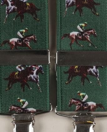 Elastische bretels met clips | Leger Groen