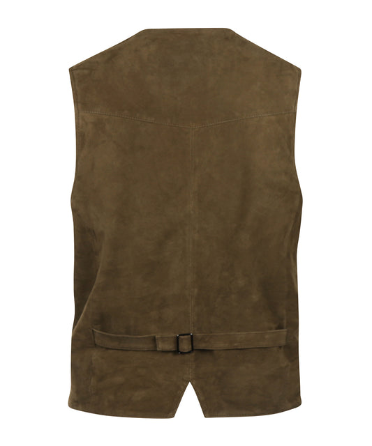 Gilet Leer | Olijf