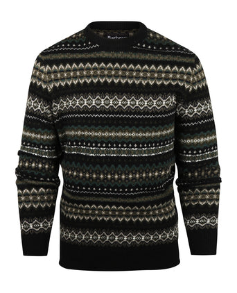 Barbour Pullover Fairisle Ronde Hals | Zwart