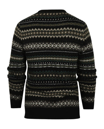 Barbour Pullover Fairisle Ronde Hals | Zwart