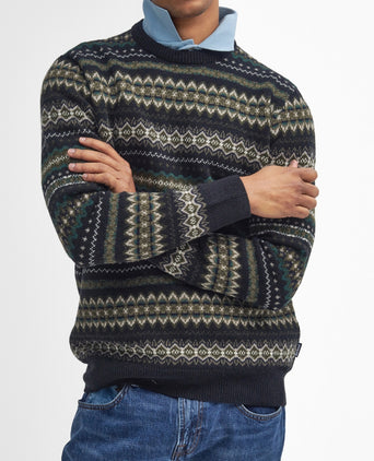 Barbour Pullover Fairisle Ronde Hals | Zwart