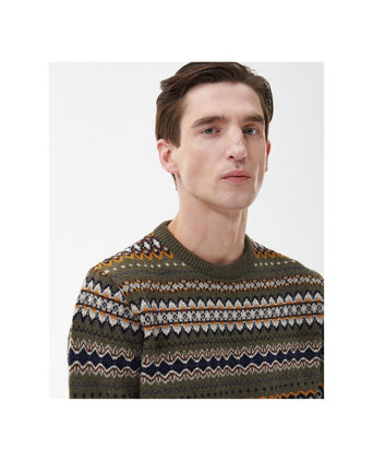 Barbour Pullover Fairisle Ronde Hals | Groen