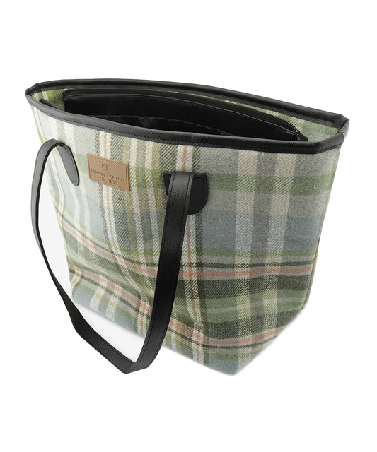 Stilvolle Tasche in Tweed-Optik | Grün