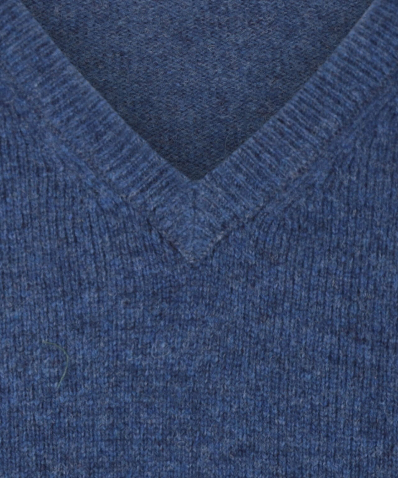 Lamswol V-Hals Pullover | Blauw Melange