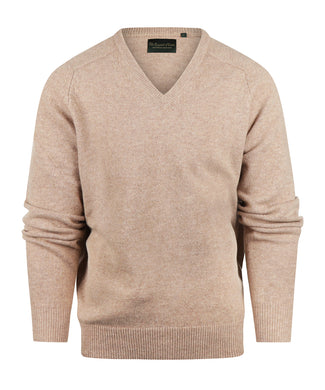 Pullover klassiek Lamswol v-hals | Bruin Pullover klassiek Lamswol v-hals | Bruin