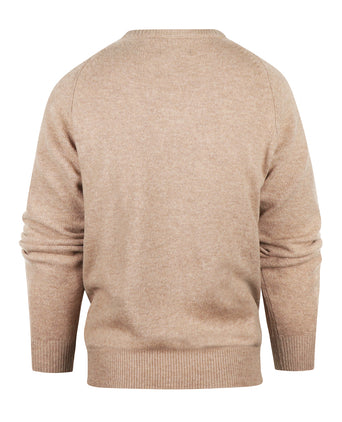 Pullover klassiek Lamswol v-hals | Bruin