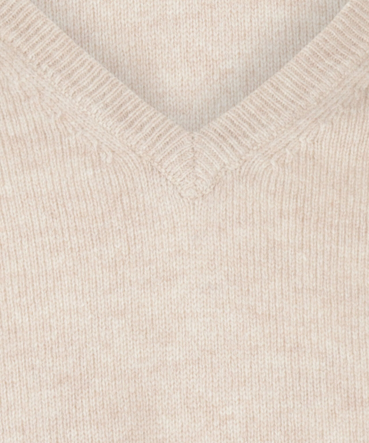 Klassischer Lammwollpullover mit V-Ausschnitt | Braun