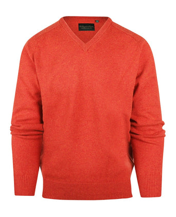 Pullover klassiek Lamswol v-hals | Rood