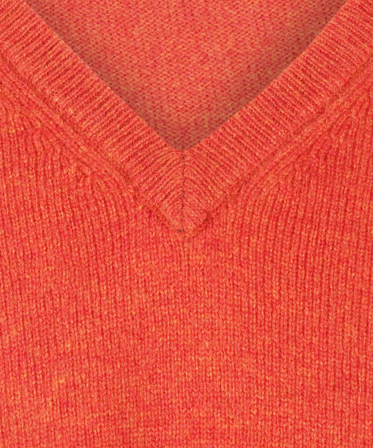 Lamswol V-Hals Pullover | Oranje Rood