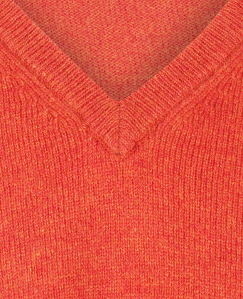 Pullover klassiek Lamswol v-hals | Rood