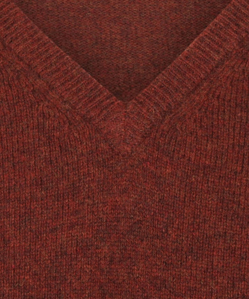 Pullover klassiek Lamswol v-hals | Rood